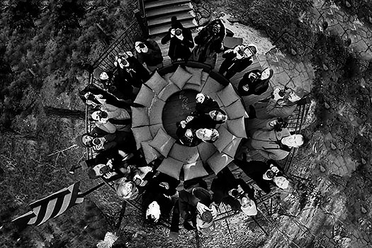 group portrait of wedding photographers in Estes Park, CO