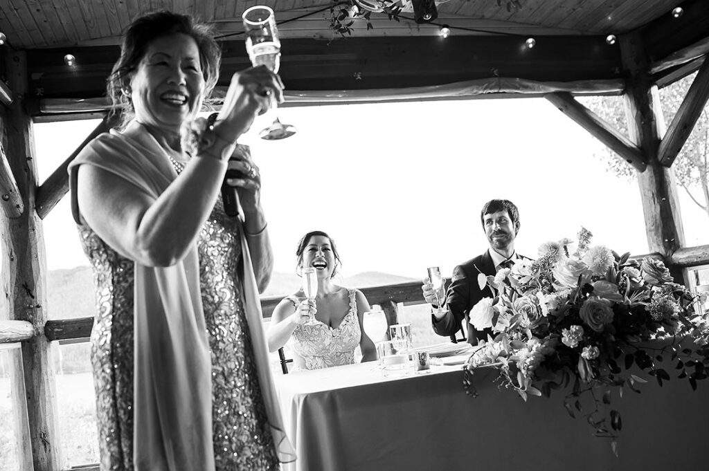 mother of the bride toast at Grand Lake Lodge wedding