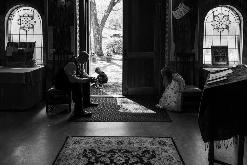 wedding kids at orthodox wedding ceremony in Colorado Springs