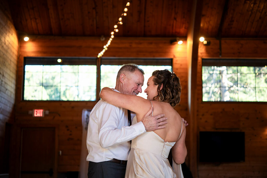 father daughter dance at Pinecrest wedding in Colorado Springs