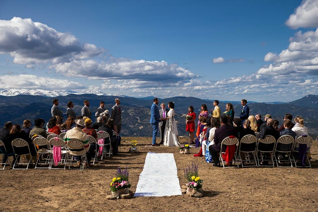 Echo Mountain wedding ceremony in Colorado